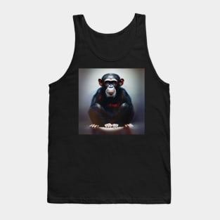 Grumpy Young Chimpanzee Art Tank Top